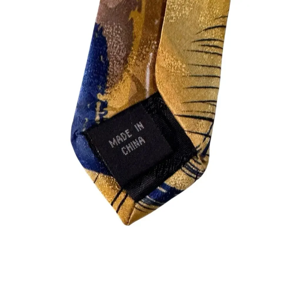 J Garcia Two Guards Collection Fifty Four Silk Novelty Necktie Yellow